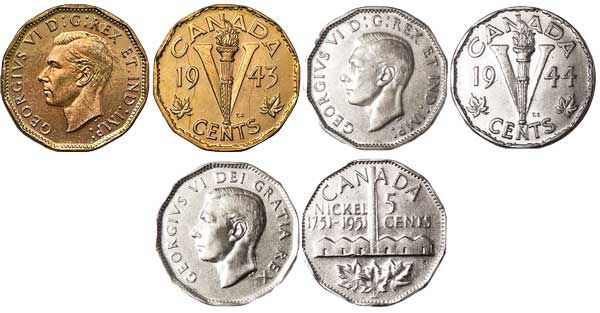 3 Canadian Commemorative 5 Cents_Set