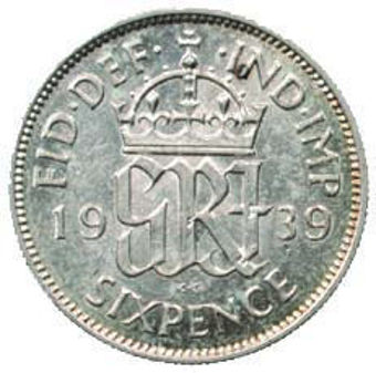 GeorgeVI_Sixpence_rev