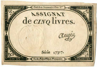 France Assignat 5 Livres 1793 PA76 VG-F