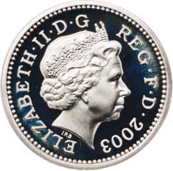 2003 £1 Menai Straits Bridge Silver Proof Patern_obv