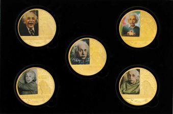 Einstein 5 piece medallion set in case