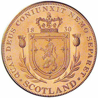 William IV, Scottish Crown Patina Bronzed Copper_rev