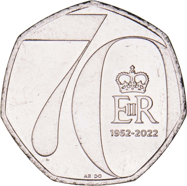 Platinum Jubilee 50 Pence 2022 BU_rev