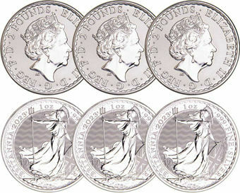 Three 2023 BU Silver Britannias 