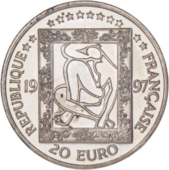 France, Matisse 20 Euro Cupro-Nickel BU_rev