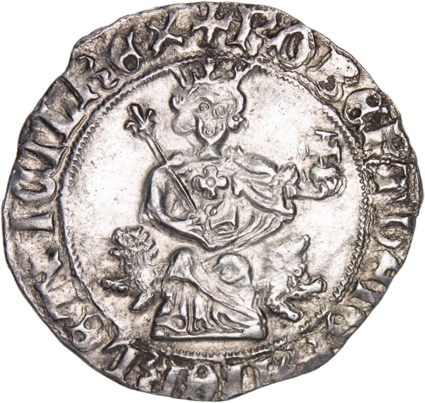 Italian States, Naples, Roberto d'Angio, Gigliato. Extremely Fine-Good Extremely Fine_obv
