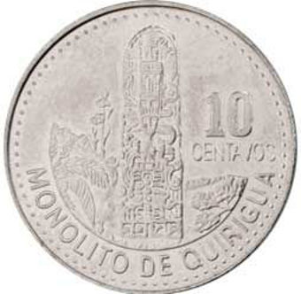 Guatemala, 6 Coin 10_Centavos_rev