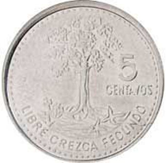 Guatemala, 6 Coin 5_Centavos_rev