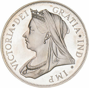 Victoria, Double Florin 1893 Patina Silver Proof 