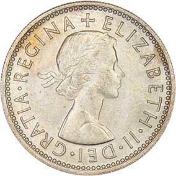 1960 English Shilling Unc_obv