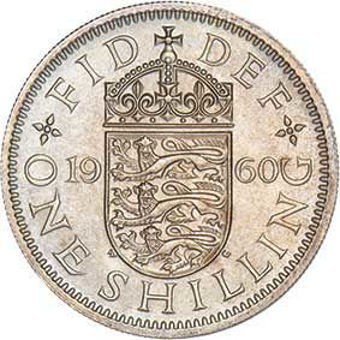 1960 English Shilling Unc_rev