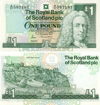 Royal Bank Scotland  £1 December 1988 P351 A/41 Unc 1st Prefix New Size