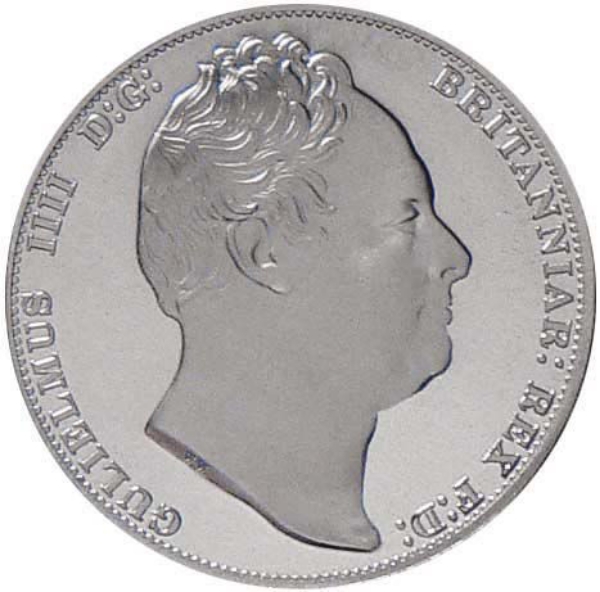 William IV, Crown (India) Pewter Patina_obv