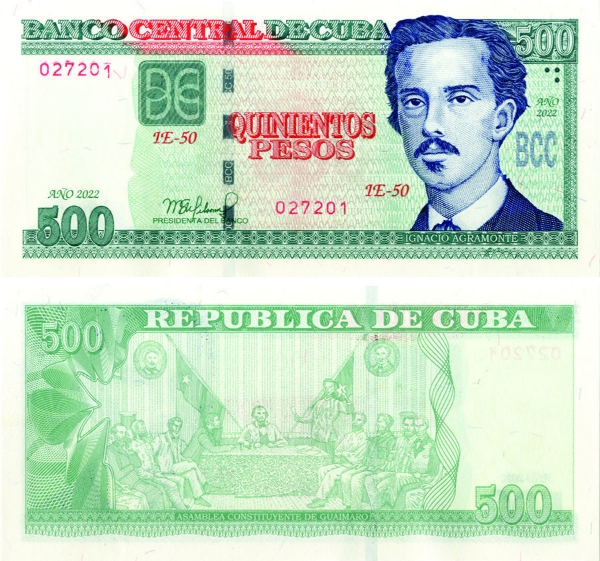 Cuba 500 Pesos 2022 P-New Unc