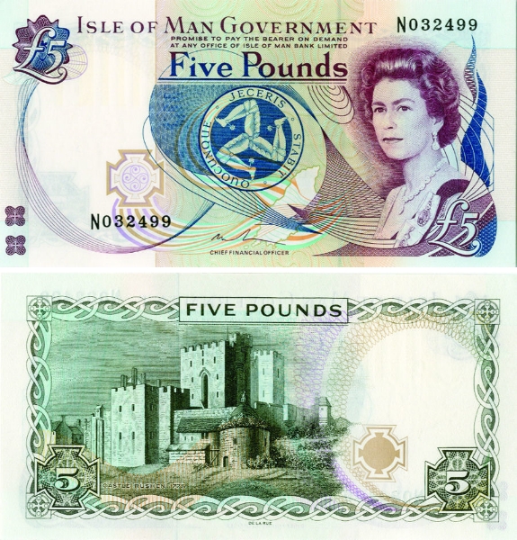 Isle of Man £5 P48a Couch Chief Financial Officer Unc
