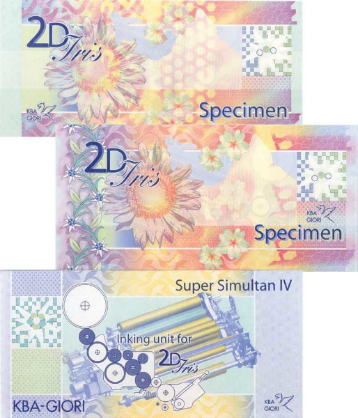 KBA Giori Flower Power Promotional Pair 2D Iris Large/Small Unc