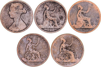 4 Different dates of Bun Head Penny