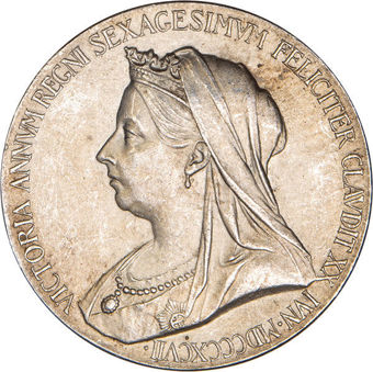 Victoria - Diamond Jubilee 1897 Small Silver (26mm) Extremely Fine_obv