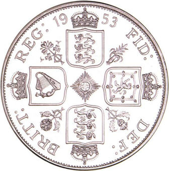 Elizabeth II, Double Florin Patina Silver Proof _rev