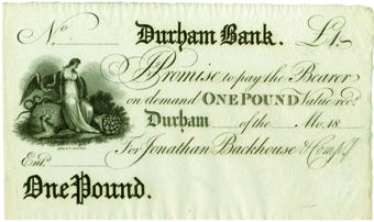 Durham Bank  £1 18- Unissued Outing 722d AUnc