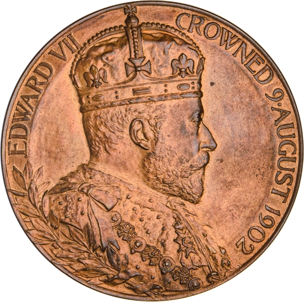 1902 Edward VII's Coronation Large Bronze Medallion Extremely Fine_obv