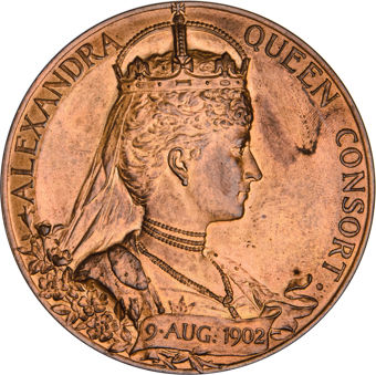 1902 Edward VII's Coronation Large Bronze Medallion Extremely Fine_rev