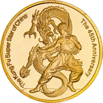 Bruce Lee 5 gold-plated medallions Set_obv
