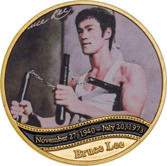 Bruce Lee 5 gold-plated medallions Set