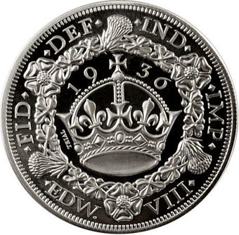 Edward VIII, Crown (Wreath) 1936 Patina in Sterling Silver