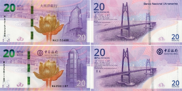 Macau 20 Patacas 2019 Pr 20th Anniv Handover to Mainland China Unc
