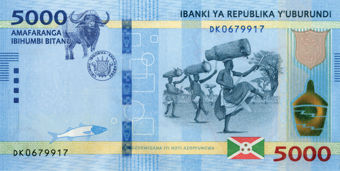 Burundi 5,000 Francs  2018-2021 (5) Unc_10000