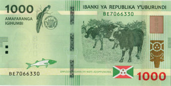 Burundi 1,000 Francs  2018-2021 (5) Unc_10000