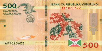 Burundi 500 Francs  2018-2021 (5) Unc_10000