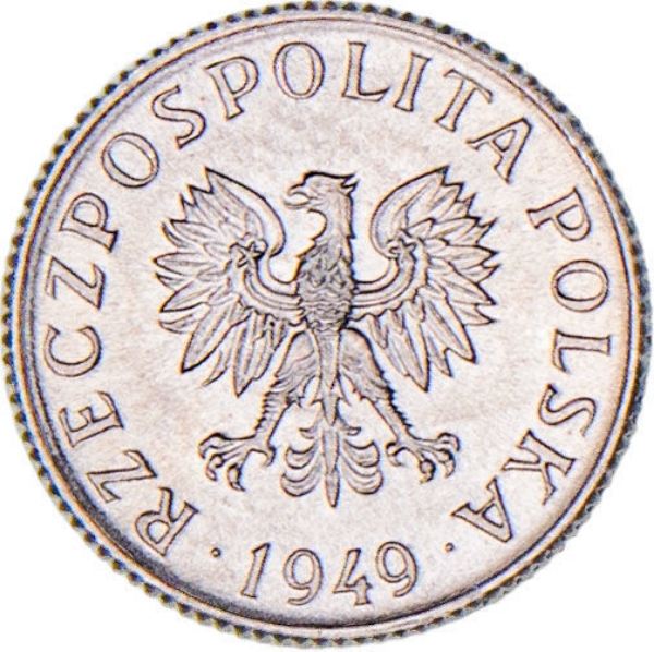 Poland, 1 Grosz 1949 Choice BU_obv