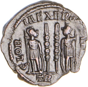 Constantine II_337_340_AD_Centenionalis_GLORIA_EXERCITVS_Nether_Compton_Extremely_Fine_rev