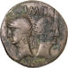 Contemporary imitation of Augustus & Agrippa. Ca 29-15 B.C. Nemausus, Gaul. Æ Dupondius. COL-NEM_obv
