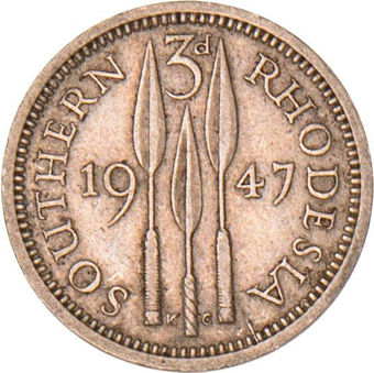 George VI, Threepence 1947 Fine_rev