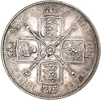 Victoria 1887 Jubilee Head Double Florin Unc_rev