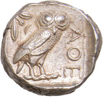Attica_Athens_Ca_431-393 B.C. AR_Tetradrachm_AOE_rev