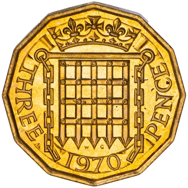 1970 Brass Threepence Proof_obv