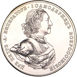 Russia, Peter I (the Great) 1725 Memorial Rouble Piedfort Silver Proof Patina_obv