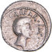 Lepidus & Octavian as Triumvirs. 42 B.C. Italy. AR Denarius. LEPIDUS PONT MAX III V R P C._rev