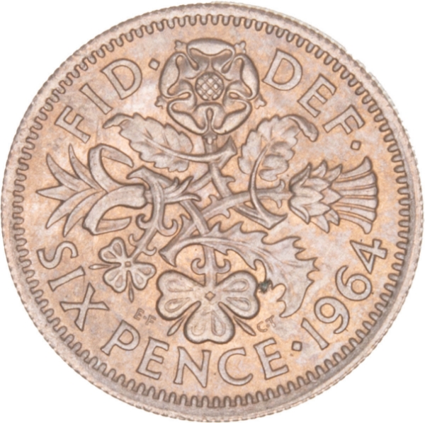 1964 Sixpence Unc