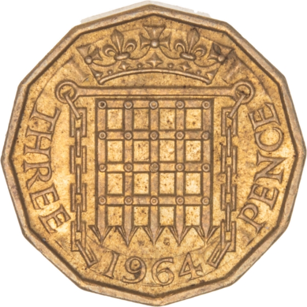 1964 Threepence Brass Unc_rev