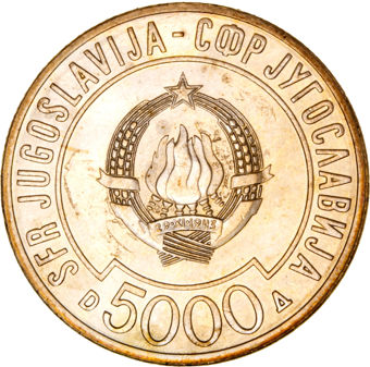 Yugoslavia, 5000 Dinara 1989 Non-aligned summit_rev