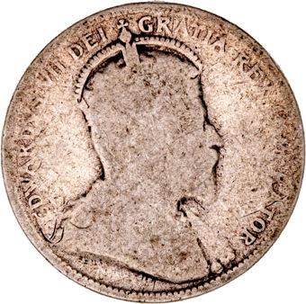Canada, Edward VII, 25 cents VG_obv