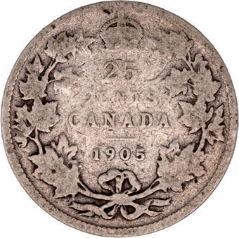 Canada, Edward VII, 25 cents VG_rev