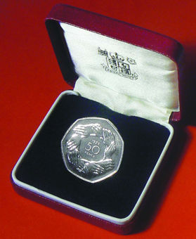 1973 50 Pence Proof in case