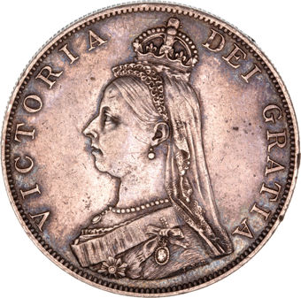 1887_Victoria_Double_Florin_About_Extremely_Fine_obv