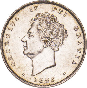 George IV, Shilling (Bare Head) 1826 Choice Unc_obv